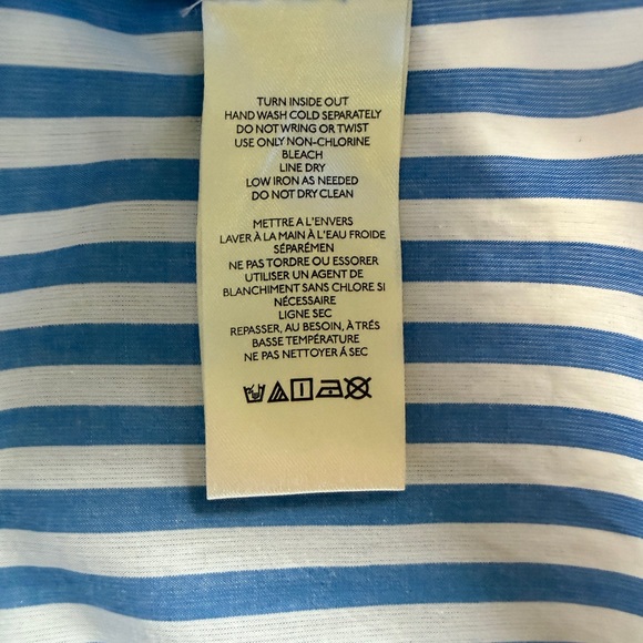 Anthropologie Maeve Oversized Striped Shirt with Parrot Beaded Embroidery - Picture 5 of 6